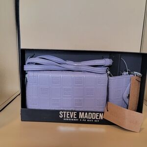 STEVE MADDEN Gift Set Lavender Crossbody  & Coin Purse Kaychain.